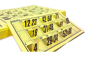 Genérico 480 Cartoni Numeri Fustellati per Bingo Tradizionale 90 Palle (Giallo)