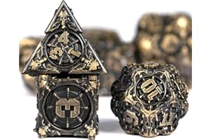 HKDZ Metal Dnd Dice 7Pcs Set, Polyhedral Rpg D&d Role Playing Table Game Dungeons And Dragons Dice Mtg Pathfinder D&d Dice Set colorful