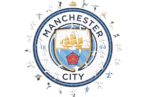 Iconic Puzzles, 100% eco-sustainable wooden puzzle with official license - Manchester City Logo, size S, 150 pieces