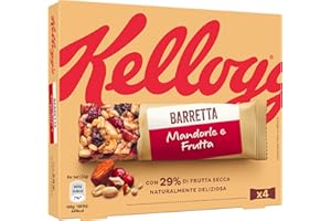 Kellogg's Barretta | Gusto Mandorle e Frutta | Ricca di Fibre e con 29% di Frutta Secca | 4 barrette da 32g (Confezione da 128g)