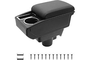 KAERGK Auto Armlehnen für Opel Astra H Mittelkonsolen für Kfz Doppelter Stauraum mit Getränkehalter Einfache Montage Bequemes und strapazierfähiges Leder Schwarz (Schwarze Linie)