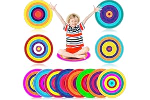 Drydiet 12 Pcs Carpet Circle Seats for Classroom 16" Rainbow Classroom Round Rug Non Slip Colorful Floor Mats Soft Thin Circle Time Mat for School Learning Playing Areas Group Activity Yoga Decor