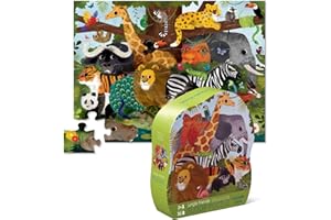 Crocodile Creek- Jungle Friends Floor Puzzle Animales de la Selva Rompecabezas de Suelo, Color, 20" x 27" (4076-3)