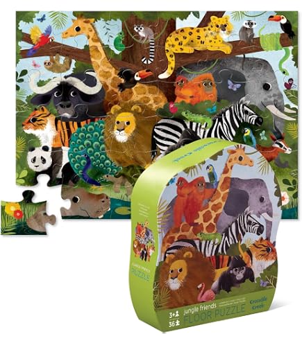 Puzzle Per Bambini Crocodile Creek 24 Pezzi – Rainbow Garden Con Fiori, Dimensioni 28x38 Cm – Scatola Sagomata