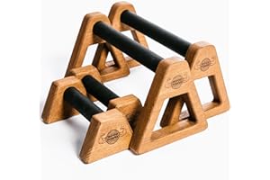 WOODPOWER PowerBars - Poignées de pompes parallèles en bois, antidérapantes, pour l'intérieur et l'extérieur - Pour la callisthénie, l'entraînement de poids corporel