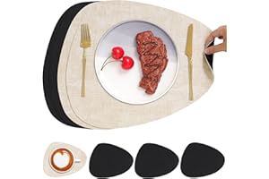 Chitomars Manteles Individuales y Posavasos, Doble Cara Salvamanteles Individuales Antideslizantes Manteles Individuales Lavables Plastico Individuales Mesa Resistentes al Calor