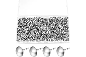 YIBAIJIA 320 Stück Polsternägel, Polster Reißzwecken, Möbel Nägel Vintage für Sessel, Möbel, Bett, Dekornagel - 11x17 mm (Silber)
