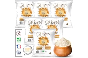 Farine de Sarrasin Bio GLUTZEN. Compatible Machine à Pain, Pain Sans Gluten, Farine Pizza, Pâtes Sans Gluten, Pancakes, Biscuits, Muffins. Cœliaque, IG Bas, Keto, Vegan, Sans Allergènes. (6x500g)