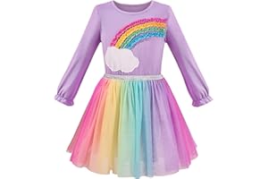 Sunny Fashion Robe Fille Noël Chapeau de père Noël Manche Longue Partie Habiller 3-12 Ans