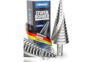 STONE REEF Broca escalonada profesional de acero HSS, 15 niveles, diámetro 4-32 mm, cónica, peladora, para chapa, perforadora
