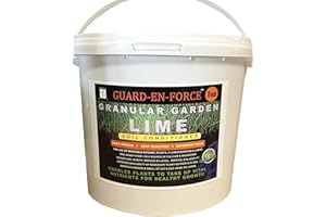 GUARD-EN-FORCE Granular Garden Lime Soil Conditioner, Fast Acting Fertiliser, Lawn, Flower, Tree and Crops Plant Food, Sold in Resealable Tub (5 Kilograms)