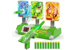 KIDLUNA Dinosaur Toys for Boys 3-12 Year Old w Light Up Electronic Digital Targets with Air Pump Gun, 4 5 6 7 8 9 10 Year Old Boys Gifts, Dinosaurs Shooting Games Kids Toys Age 4-12 Christmas Birthday Present
