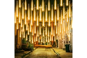 AUINSKY Luces Led Navidad Lluvia Meteoritos 50 cm, 10 Tubos, 480 Led, Luces de Exterior Cascada Adecuada para Navidad, Decoración de Jardín