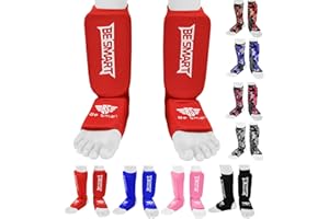 BE SMART INTERNATIONAL LTD BS Kids - Espinilleras y empeine, para artes marciales mixtas, protector de pie para Muay Thai, kickboxing, X