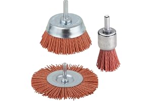 wolfcraft 2741000 nylontråd borstset 3 delar, aggressiv