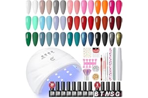 COSCELIA Kit 20 Colori Smalti Semipermanenti e Lampada LED Unghie Kit Unghie Gel Completo 5pz Base Top Coat Smalto in Gel con gli Strumenti Decorazioni per Unghie Principianti