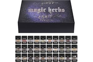 Richolyn Craft Supplies Kräuter Für Hexerei – Getrocknete Kräuter Kit Für Wicca, Heidnische Und Wicca-Rituale, Altarbedarf, Zaubersprüche(Trockenkräuterpackung (30 Stück))