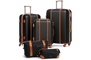 FERGÉ Kofferset Hartschale 5-teilig Milano 3 Größen Hartschalenkoffer Set + Reisetasche + Kulturbeutel - 3er Set Reise-Koffer 4 Rollen, leicht Reisen blau