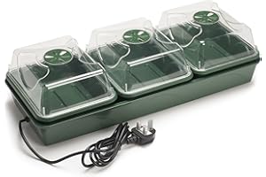 EarlyGrow Heated Electric Shatter Resistant 3-Bay Windowsill Propagator
