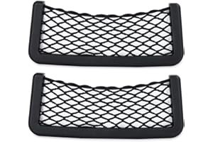 Olixar Car Net Pocket for Phone, 2 Pack, Use as a Car Mask Holder, Smartphone Holder & Organiser - In Car Storage Universal Mesh Design - New and Improved Super Strong 3M Adhesive - Black