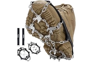 UELFBABY Crampons Upgraded 19 Spikes Ice Snow Grips Traction Cleats System Safe Protect for Walking, Jogging, or Hiking on Snow and Ice