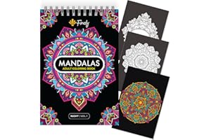 Finoly Mandalas Malbuch für Erwachsene Enstpannung und Stressabbau | Ausmalbuch für Erwachsene Reduzieren Stress | Mandala Buch für Erwachsene A4 | Premium Papier Spiralbindung (Nacht, Band I)