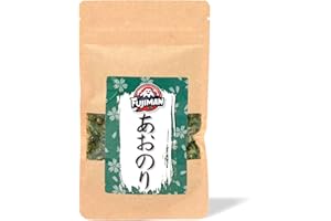 ‎1MAL1JAPAN FUJIMAN Aonori | 100% grüner Seetang, feine Algenflocken | intensiver Geschmack - für Okonomiyaki, Tempura & Yakisoba | vegan, natürlich (1 x 10 g) Aosa, Ulva, Sea Lettuce Flakes, Seaweed Flakes
