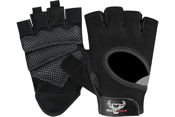 Beast Rage Guantes de Fitness parlevantamiento de Pesas para Hombres y Mujeres, Transpirables,Antideslizantes,Acolchados de Silicona,Guantes de Gimnasio Entrenamiento Ciclismo