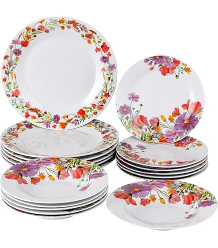 Servizio Tavola Tognana Amore 18 Pezzi - Porcellana Bianca Con Cuori Rossi, Per 6 Persone, Lavabile In Lavastoviglie - Foto 14