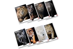 Pigna, Maxi Quaderno Animal, f.to A4 21x29,7 cm., pagine 80 + risguardo, carta 80 g/m², interno 0Q, Quadretti 5 mm con Margine, Copertine Assortite, 10 pezzi
