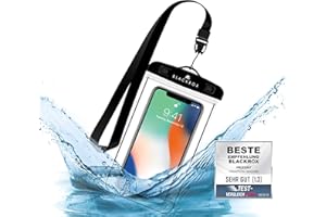 BLACKROX wasserdichte Handyhülle - Handyschutz Wasserfeste Handytasche Cover Beutel Beachbag Tasche Handy Hülle Waterproof Case iPhone X/XS 8 7 6s Samsung S10 S9 S8 S7 (Schwarz)
