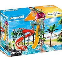 PLAYMOBIL Family Fun 70609 Aqua Park mit Rutschen, Zum Bespielen mit Wasser, Ab 4 Jahren