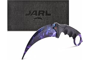 JARL Karambit Trainer CSGO Knife - CSGO Karambit Knife Trainer Not Sharp Stainless Steel - Gift for CS:GO Fans with Premium Box - Karambit Trainer Blunt Outdoor Practice Knife & Collection
