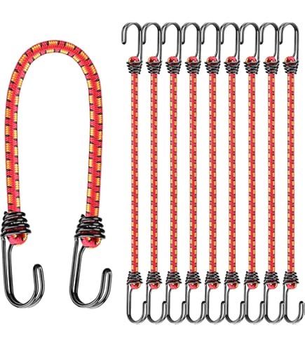 20 Pcs Bungee Shock Cord Hooks For 1/4 Inch Rope Terminal Ends - Tabbed S Open With Straight Hooks For Kayaks