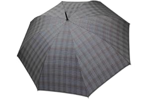 H.DUE.O Ombrello Grande da Pioggia XXL Resistente Con Impugnatura Legno. Ombrello Antivento Robusto. Ombrello Lungo Fantasia Classica Scozzese [KILT]