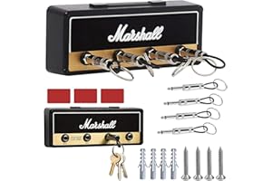 panemy Marshall Schlüsselbrett, Schlüsselkasten Wandmontage, JCM800 Schlüsselbund Organizer, Schlüsselkasten Vintage mit 4 Gitarrenstecker, Schlüsselhalter Musikliebhaber