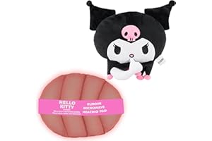 HELLO KITTY Kuromi Sanrio Riscaldante Microonde, Peluche Termoforo Cervicale e Spalle, Compressa Alleviare Dolori Muscolari e Mestruali Kawaii Regalo Donna(Bianco/Nero Kuromi)