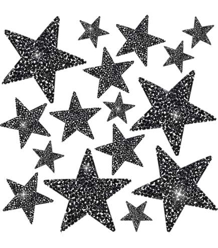 B2SEE Ecusson Patch Etoiles Strass Paillette Brodé A Coudre Ecussons