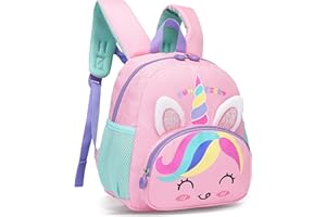 Tokeya Zaino per Bambini Asilo Zainetto Ragazzo Ragazza Piccolo Scuola Zainetti con Fascia Toracica, Carino Scuola Materna Animali Zaino Impermeabile Leggero Borsa per 1-5 Anni Bambino