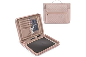 Damero Folio Cover Compatible for Rocketbook Core, Panda and Fusion, Reusable Notebook Cover for Letter Size 8.5'' x 11'' with Pen Holder and Magnetic Clasp, Pink