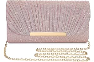 UBAYMAX Pochette Donna Rosa,Cerimonia Clutches Moda, Borsa da Sera Glitterata con Catena Staccabile, Borsa a Tracolla Elegante perfette per il Ballo di Fine Anno, Feste o Matrimoni