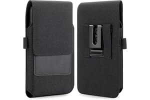 BECPLT iPhone 15 Pro 14 13 12 Holster Case, Nylon Belt Clip Case, Belt Holster Mobile Phone Case with ID Card Cover Holder for iPhone 15 14 13 12 11 Pro Galaxy S23 S22 S21 S20 S10 S9 (Black)