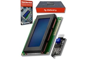 AZDelivery HD44780 2004 LCD Display Bundle Blau 4x20 mit weißen Zeichen mit I2C Schnittstelle kompatibel mit Arduino und Raspberry Pi inklusive E-Book!