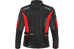 Germot Aron wasserdichte Motorrad Textiljacke, schwarz/rot, L
