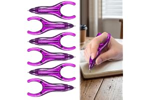 HappyAlley 6 Pack Ergonomic Pen, Ballpoint Pens for Arthritic Hands and Low Grip Strength, Ergonomic Pens for Writing, Suitable For Those With Arthritis, Carpal Tunnel, Black Ink (Purple)