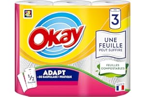 Okay Essuie-tout Adapt Blanc - 3 rouleaux
