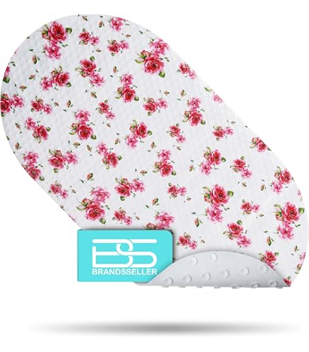 Badewannenmatte Mit Blumen-Muster – Rutschfeste Einlage Mit 98 Drainagelöchern & 112 Saugnäpfen (37,5 X 68,5 Cm)