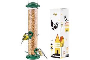 iBorn Mangiatoia per Uccelli Selvatici da Appendere, per Miscele di Semi, Niger, Verde 36.5 cm