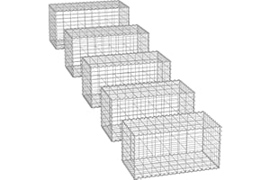 ‎SONGMICS Songmics Gabione Stone Basket for Garden Fence Silver
