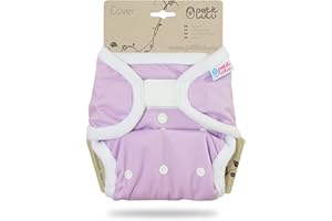 Cover Petit Lulu | Taglia unica | Hook & Loop | Pannolini lavabili | | Pannolino di stoffa | Prodotto in Europa (Lilac)